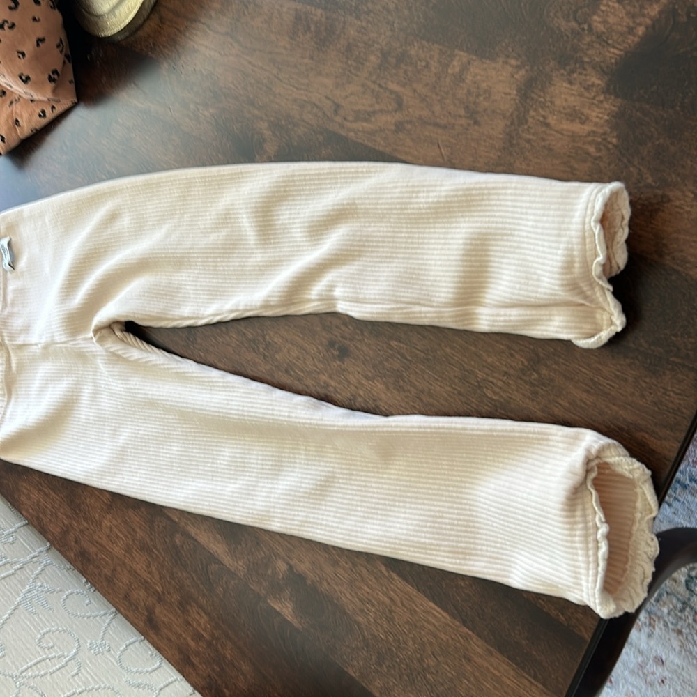 Kids Cream Ribbed Bottoms - Picture 2 of 4